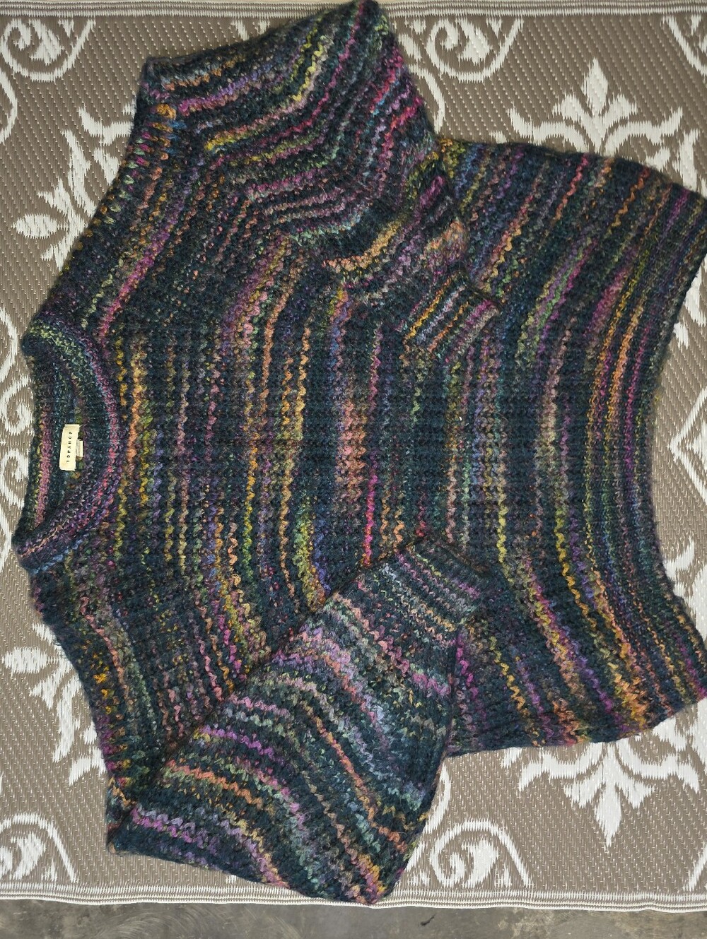 Topshop Multicolor Striped Crewneck Sweater with Jewel and Earth Tones